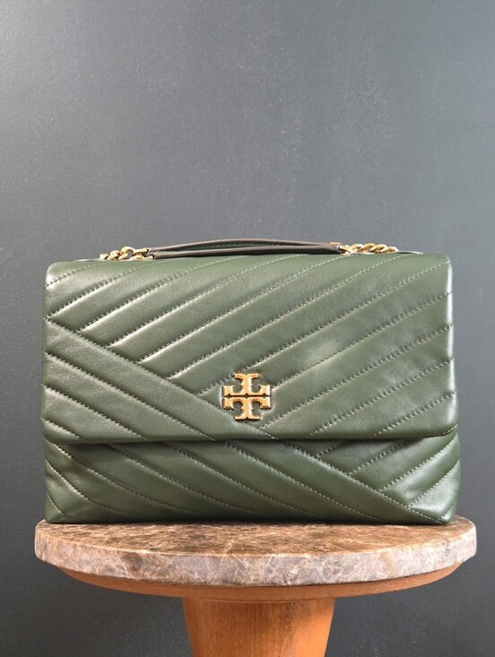 Tory Burch Handbags - tory burch | kira chevron shoulder bag | lambskin | quilted | green | gold